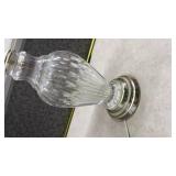 Crystal Glass Table Lamp with Pleated Shade(Working)