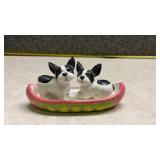Boston Terrier Salt and Pepper Shaker Set with Decorative Bowl(SS)