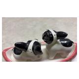 Boston Terrier Salt and Pepper Shaker Set with Decorative Bowl(SS)