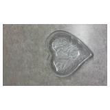 Clear Glass Rose Pattern Serving Plate