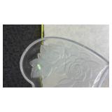 Clear Glass Rose Pattern Serving Plate
