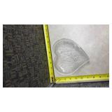 Clear Glass Rose Pattern Serving Plate