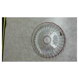 40th Anniversary Crystal Glass Serving Platter with Red Trim