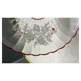 40th Anniversary Crystal Glass Serving Platter with Red Trim