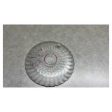 40th Anniversary Crystal Glass Serving Platter with Red Trim