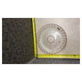 40th Anniversary Crystal Glass Serving Platter with Red Trim