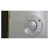 30th Anniversary Crystal Clear Floral Etched Glass Plate