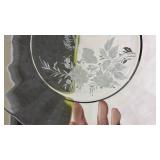 30th Anniversary Crystal Clear Floral Etched Glass Plate
