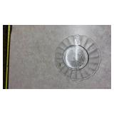 30th Anniversary Crystal Clear Floral Etched Glass Plate