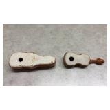 Ceramic Brown Violin Salt and Pepper Shakers (SS)