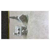 White Ceramic House and Church Salt and Pepper Shakers (SS)