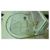 White Metal Bird Cage with Stand