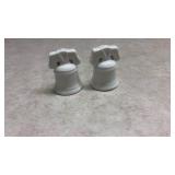White Ceramic Liberty Bell Salt and Pepper Shakers (SS)