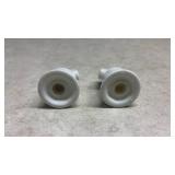 White Ceramic Liberty Bell Salt and Pepper Shakers (SS)