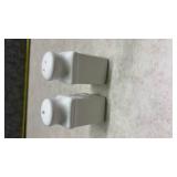 White Ceramic Salt and Pepper Shakers with Chickens and Comes with Holder (SS)