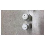 White Ceramic Salt and Pepper Shakers with Chickens and Comes with Holder (SS)