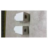 White Ceramic Salt and Pepper Shakers with Chickens and Comes with Holder (SS)