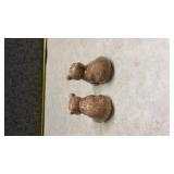 Brown Bear Salt and Pepper Shakers with Holly Design(SS)