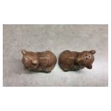 Brown Bear Salt and Pepper Shakers with Holly Design(SS)
