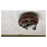 Ceramic Salt and Pepper Shakers with Birds and Nest Holder(SS)