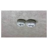 White Ceramic Hope & Smile Salt and Pepper Shakers (SS)