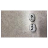 White Ceramic Hope & Smile Salt and Pepper Shakers (SS)