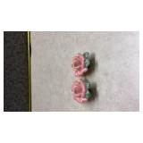Pink Ceramic Rose Salt and Pepper Shakers