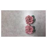 Pink Ceramic Rose Salt and Pepper Shakers