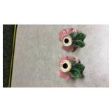 Pink Ceramic Rose Salt and Pepper Shakers