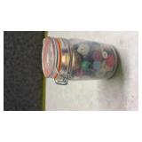 Glass Jar with Mixed Button Collection