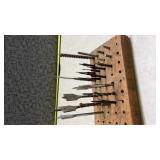 Wooden Drill Bit Storage Block with Assorted Bits