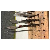 Wooden Drill Bit Storage Block with Assorted Bits