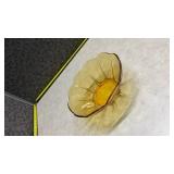 Amber Glass Serving Bowl