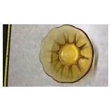 Amber Glass Serving Bowl