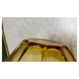 Amber Glass Serving Bowl