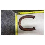 4 Cast Iron Horseshoe with Red Paint