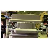 2 Plastic Grey Trash Cans