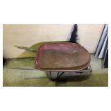 Metal Red Wheelbarrow