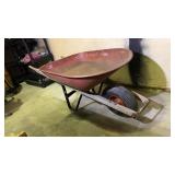 Metal Red Wheelbarrow