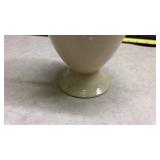 Decorated Ceramic Vase with Blue Shield Design