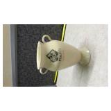 Decorated Ceramic Vase with Blue Shield Design