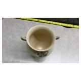 Decorated Ceramic Vase with Blue Shield Design