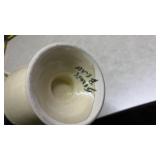 Decorated Ceramic Vase with Blue Shield Design