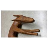 Hand-Carved Wooden Dear