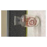 Sun Tea Glass Container with Red Decorative Design