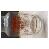 Sun Tea Glass Container with Red Decorative Design