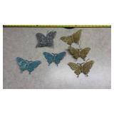 Glitter Butterfly Ornament Set