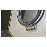 Chrome Serving Tray with Wooden Handles