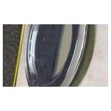 Chrome Serving Tray with Wooden Handles