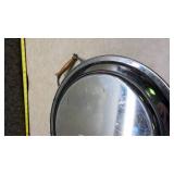 Chrome Serving Tray with Wooden Handles